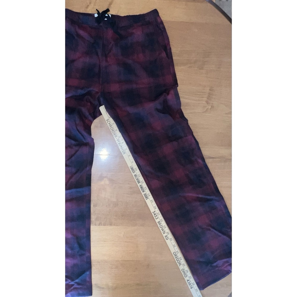 NWOT Old Ranch Men's Plaid Black And Red Pajama Bottoms Pants Drawstring - Picture 3 of 7